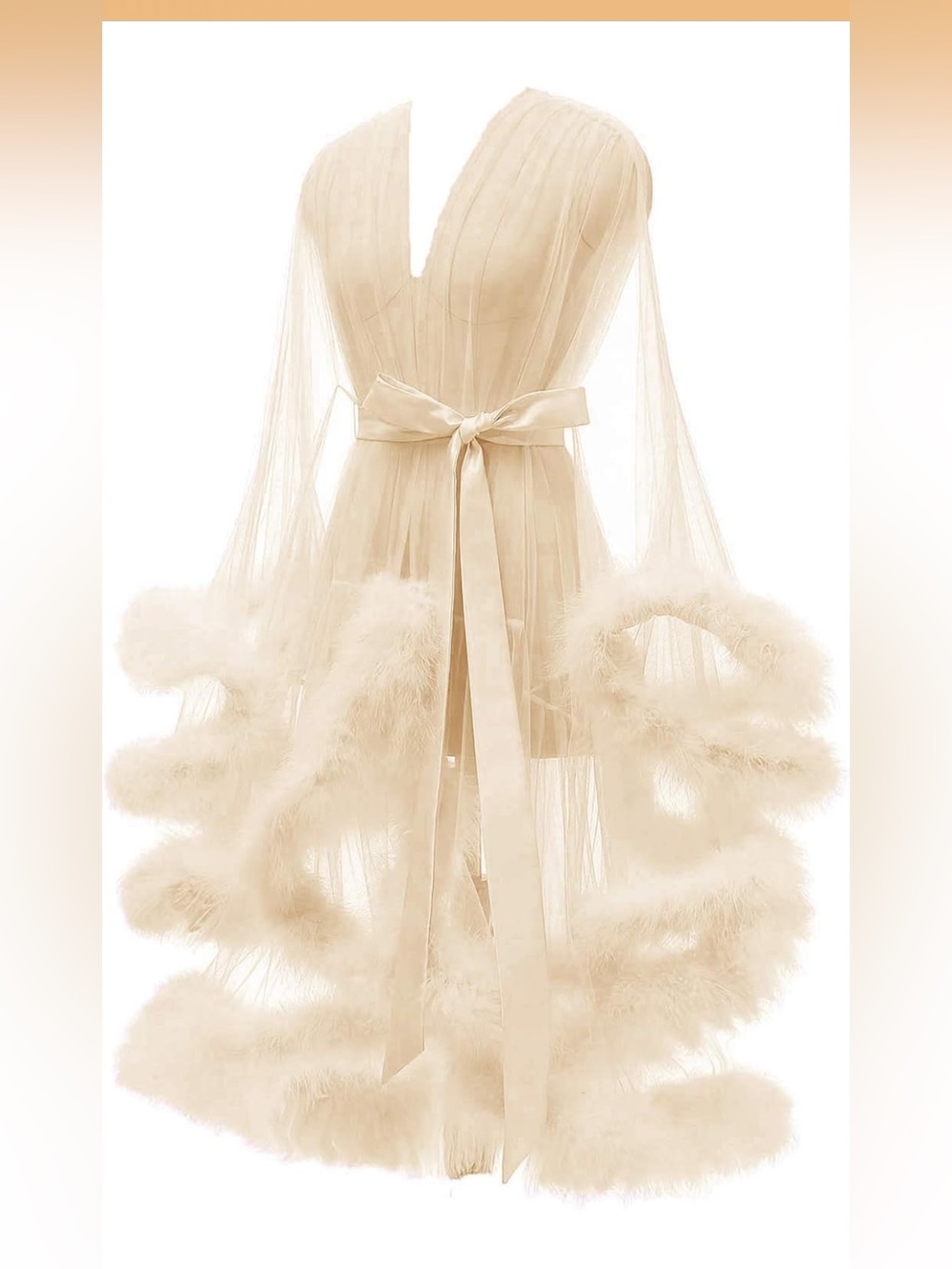 Feather Tulle Robe